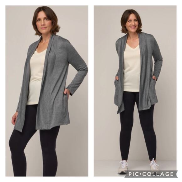 Wool& Sweaters - Wool& Wool And Landmark Cardigan Charcoal Heather Merino Wool Size Medium